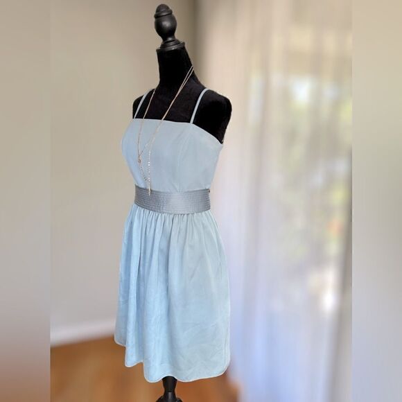 White by Vera Wang Short Strapless Bridesmaid Dress with Belt Mist Size 12 - Picture 7 of 16